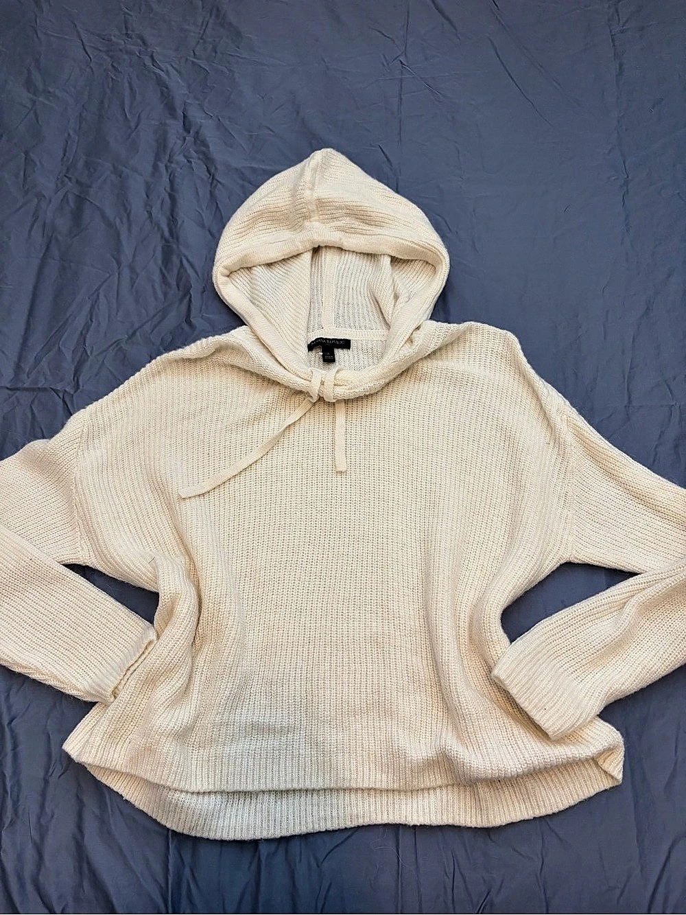 Banana Republic Hooded Knit Sweater Cream Size Small